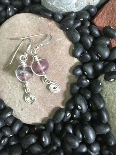 Sterling Earrings - Striped Fluorite - Jewelry with Meaning - Order from Chaos picture