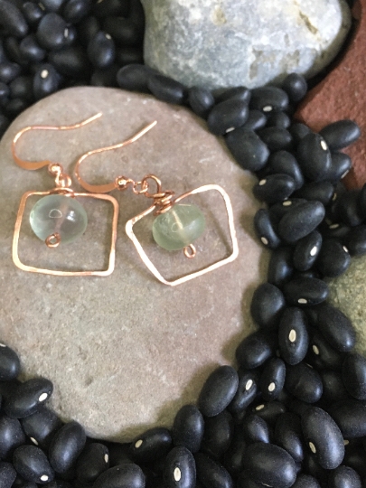 Copper Earrings - Fluorite - Jewelry with Meaning - Brings Order to Chaos picture