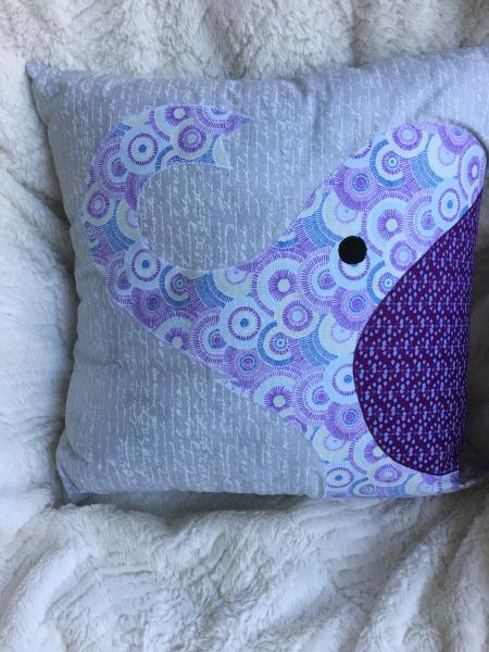 Elephant appliqué on grey background pillow picture