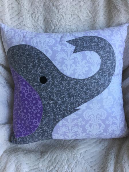 Elephant appliqué on lavender background picture