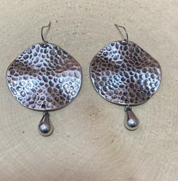 Hammered Siler Circle Earrings picture