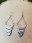 Textured Silver Drop Earring