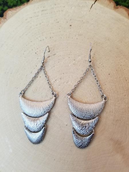 Textured Silver Drop Earring picture