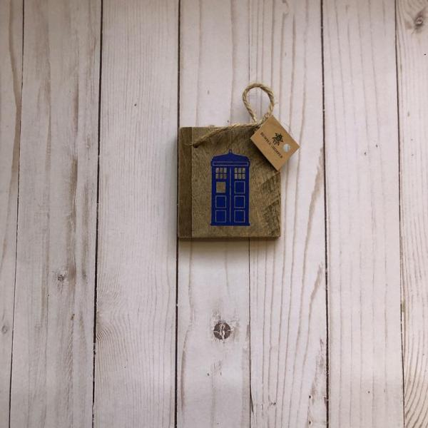 Tardis Wood Ornament picture