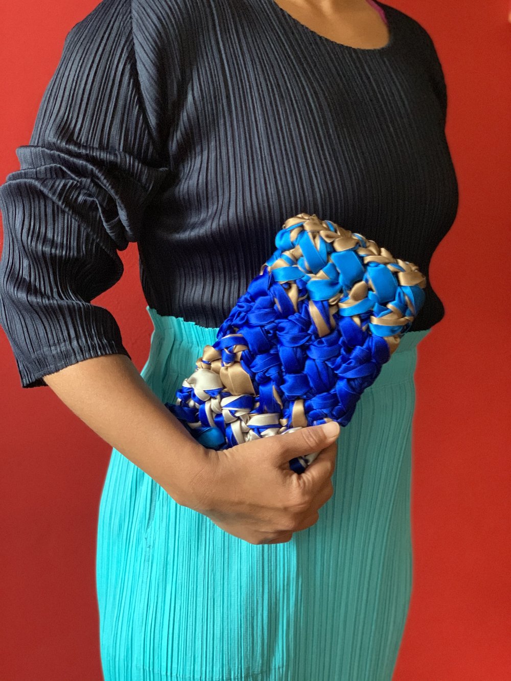 Lorenza Gandaglia Ribbon Clutch Blue picture