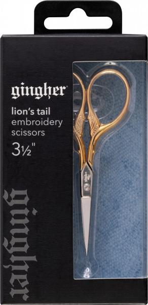Gingher 3.5in Lions Tail Gold Handle Embroidery Scissors