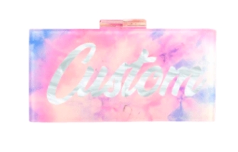 Tie Dye Customized Acrylic Clutch: Over 40 Font Color Options!