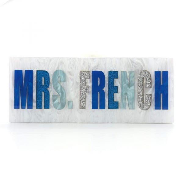 Blue Ombre Customized Acrylic Clutch: Personalize Your Name or Phrase! picture