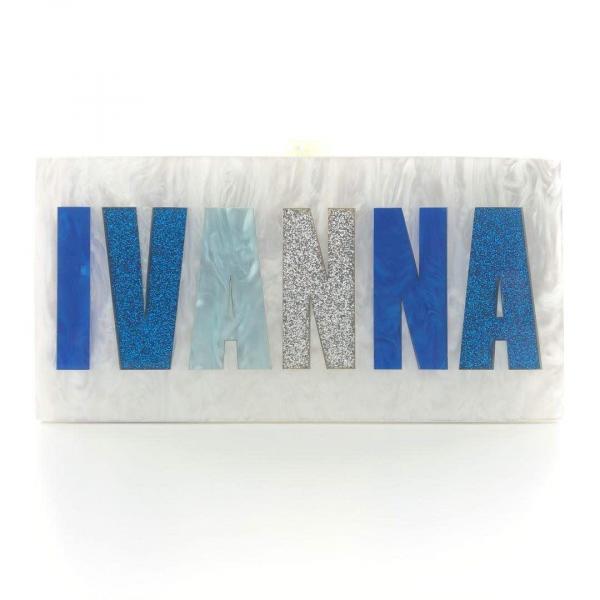 Blue Ombre Customized Acrylic Clutch: Personalize Your Name or Phrase!