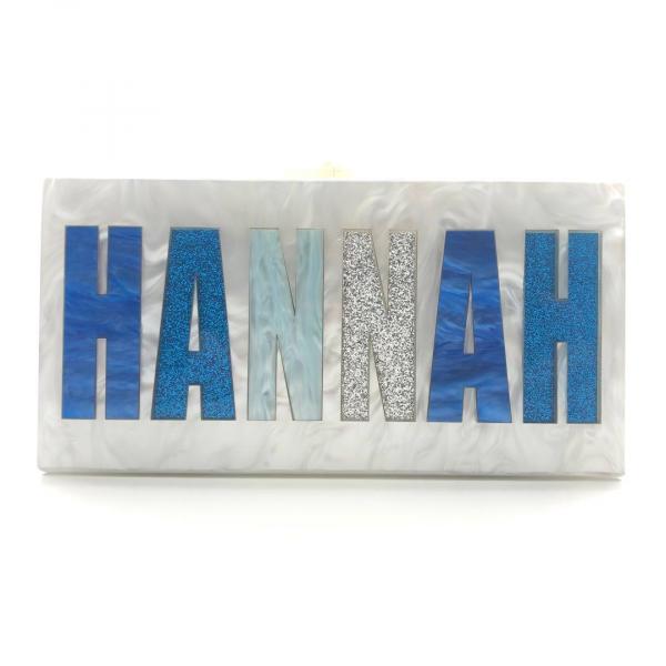 Blue Ombre Customized Acrylic Clutch: Personalize Your Name or Phrase! picture
