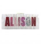 Pink Ombre Customized Acrylic Clutch: Personalize Your Name or Phrase!