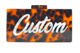 Tortoise Customized Acrylic Clutch: Over 40 Font Color Options!