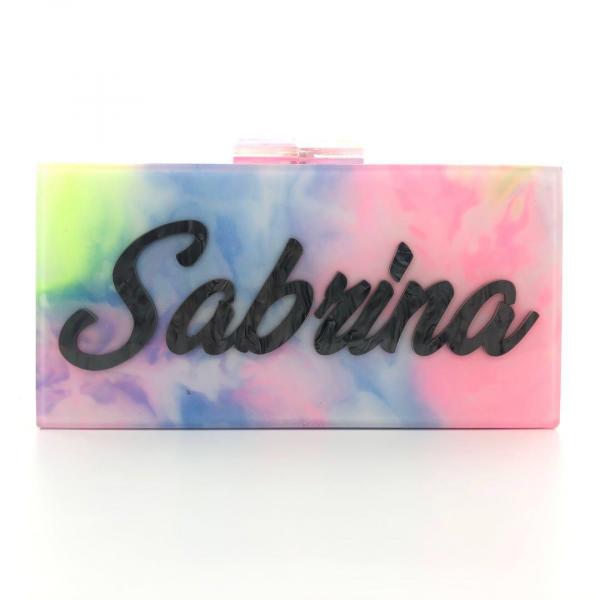 Tie Dye Customized Acrylic Clutch: Over 40 Font Color Options! picture