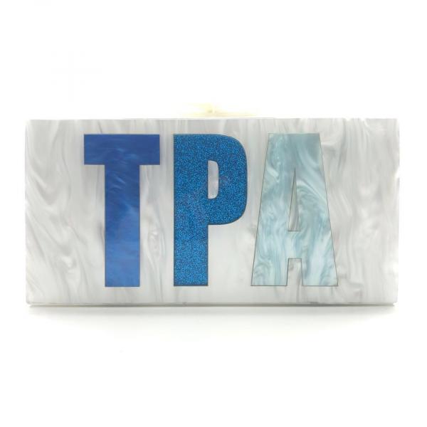 Blue Ombre Customized Acrylic Clutch: Personalize Your Name or Phrase! picture