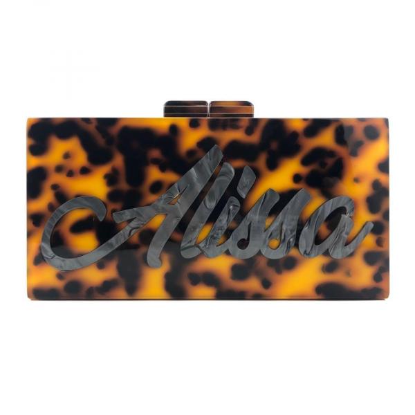 Tortoise Customized Acrylic Clutch: Over 40 Font Color Options! picture