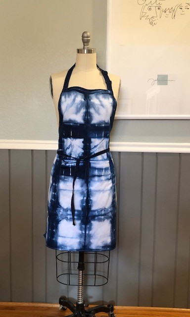 Shibori dyed apron