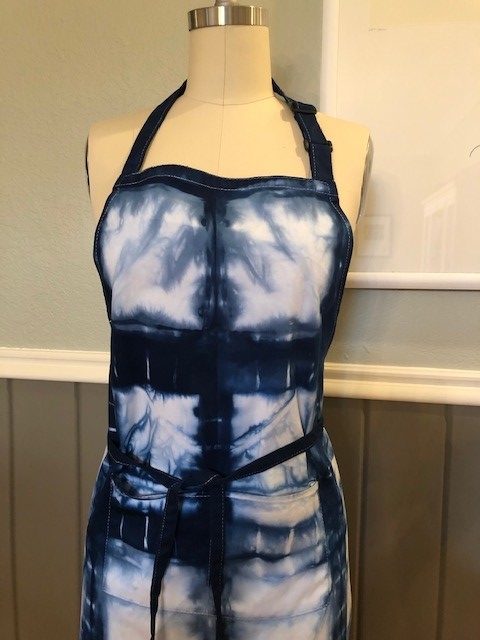 Shibori dyed apron picture