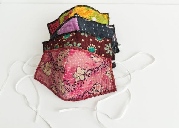 Cotton Kantha facemasks picture