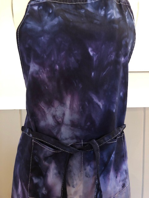 Blue hand dyed apron picture