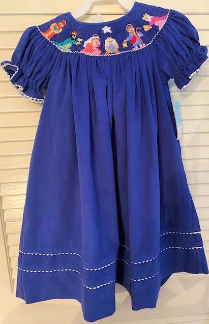 Blue Corduroy Nativity Dress 3T