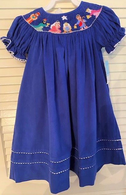 Blue Corduroy Nativity Dress 3T picture