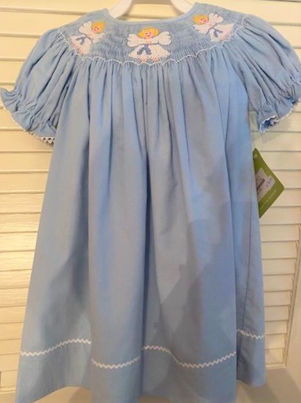 Light Blue Corduroy Angel Dress 24M picture