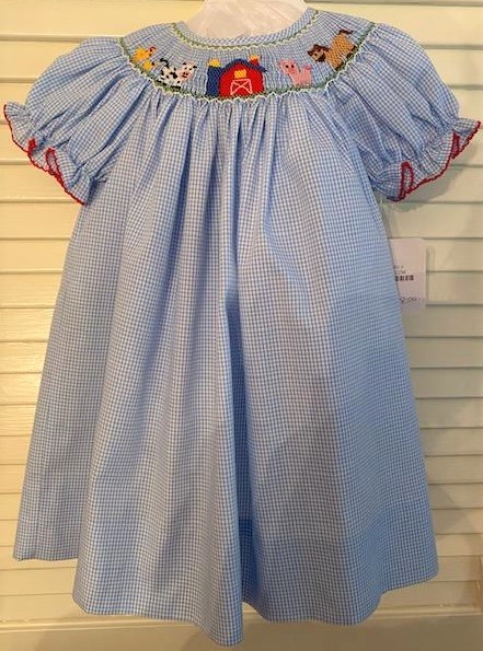 Light Blue Farm Bishop Dress - 12M picture