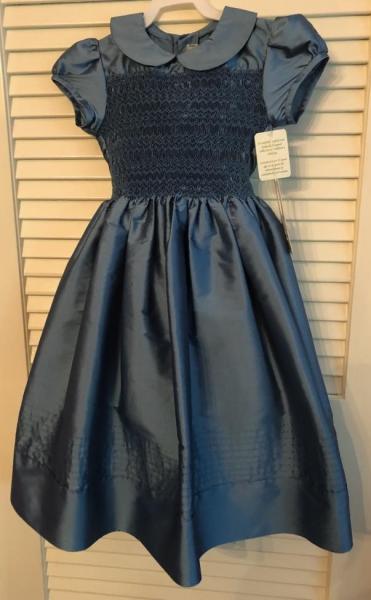 Blue Taffeta Dress Size 6 picture