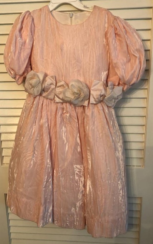Pink Crushed Velvet Dress Size 5