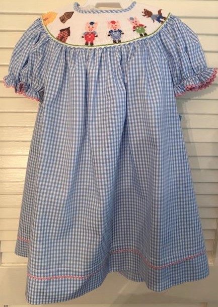 Three Little Pigs Smocked Dress Size 24M picture