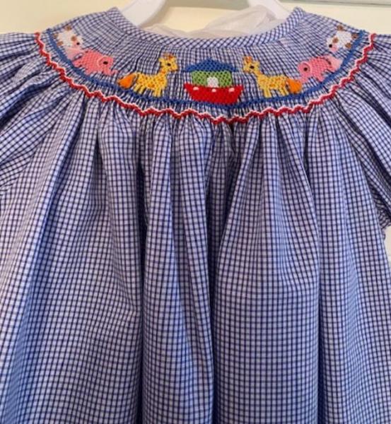 Noah's Ark Smocked Dress 24M picture