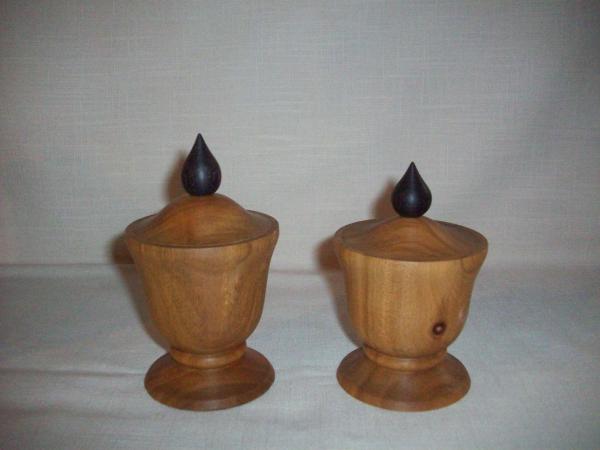 cherry/walnut pedestal boxes