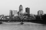 'Des Moines' black and white matted print