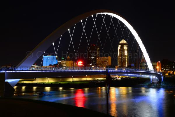 'Iowa Women of Achievement Bridge and Des Moines' - matted print picture