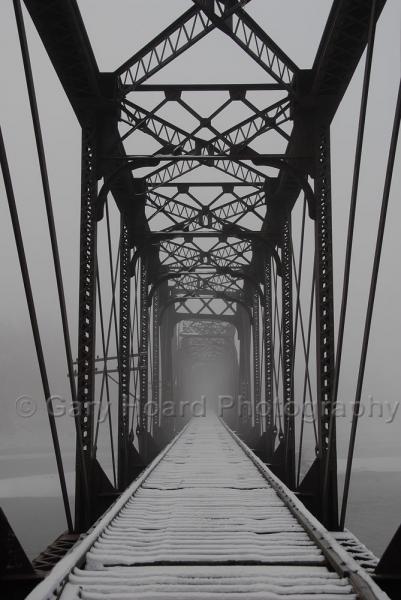 'Foggy Bridge' - canvas gallery wrap print picture