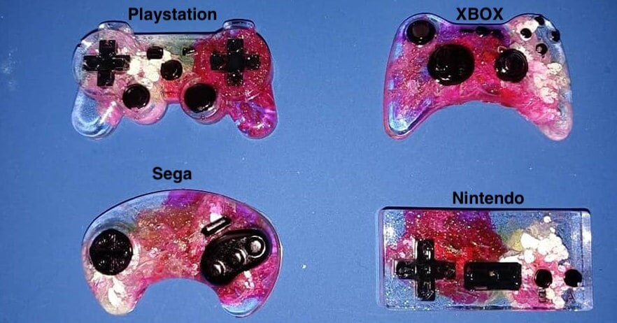 Video Game Controller Charm Pendant Jewelry Keychain - Resin - Custom Color - Playstation, XBOX, Nintendo, Sega