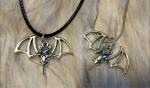 Silver Bat Earrings. Silver Bat Necklace. Silver Bat Keychain. Silver Bat Jewelry Set.