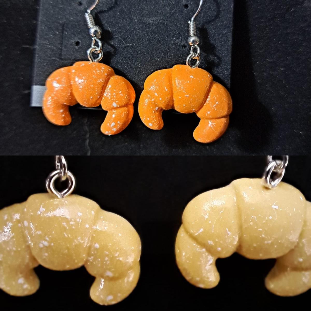 Oui oui Crossaints. EARRINGS. Only one available. Earrings, Necklace or Keyring picture