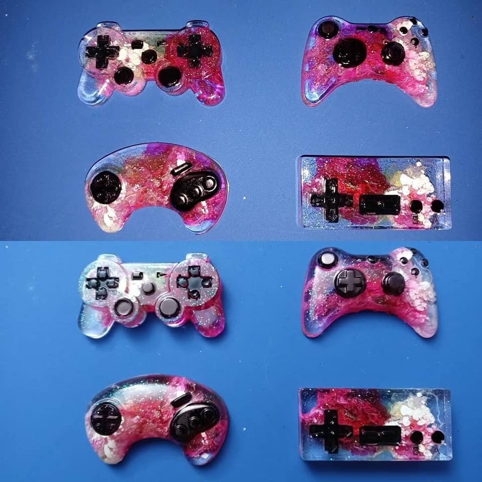 Video Game Controller Charm Pendant Jewelry Keychain - Resin - Custom Color - Playstation, XBOX, Nintendo, Sega picture