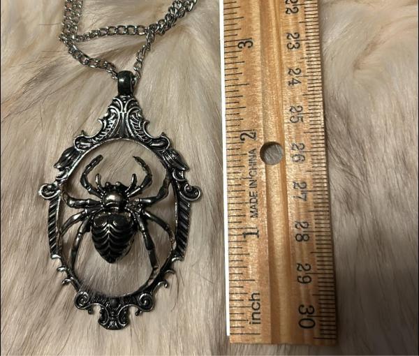 Spider Chonky Boi Necklace. Only one of these available with silver chain.