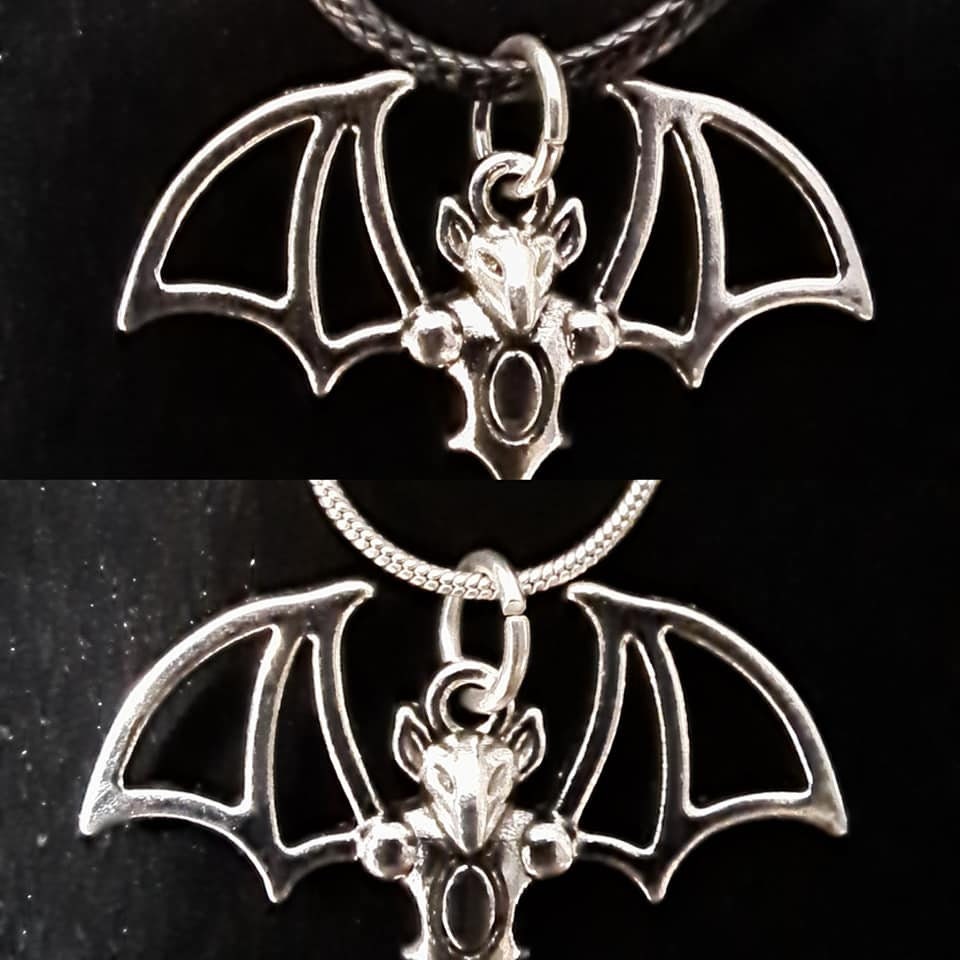 Silver Bat Earrings. Silver Bat Necklace. Silver Bat Keychain. Silver Bat Jewelry Set. picture