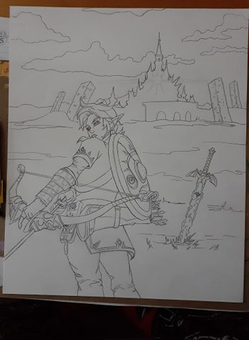 Large Legend of Zelda Fan Art Painting picture