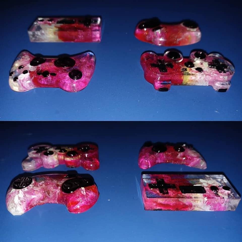 Video Game Controller Charm Pendant Jewelry Keychain - Resin - Custom Color - Playstation, XBOX, Nintendo, Sega picture