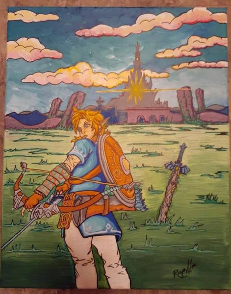 Large Legend of Zelda Fan Art Painting