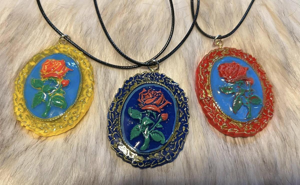 Rose Cameo Pendant. Custom Colors. picture