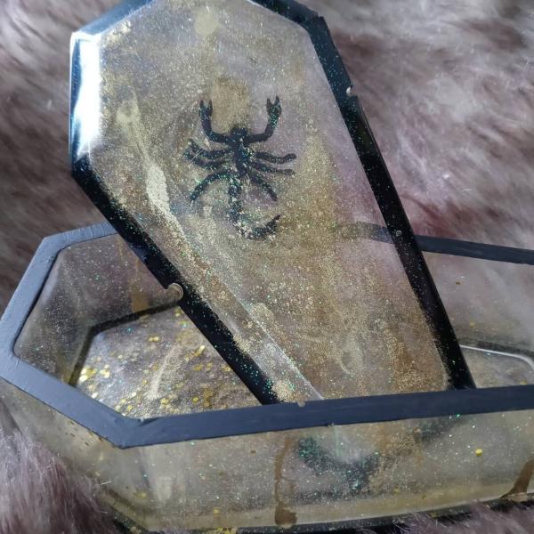 Scorpion Coffin Trinket Jewelry Box Resin