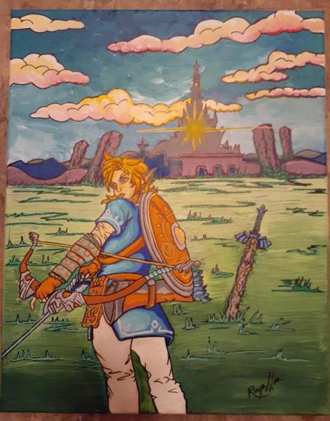 Large Legend of Zelda Fan Art Painting