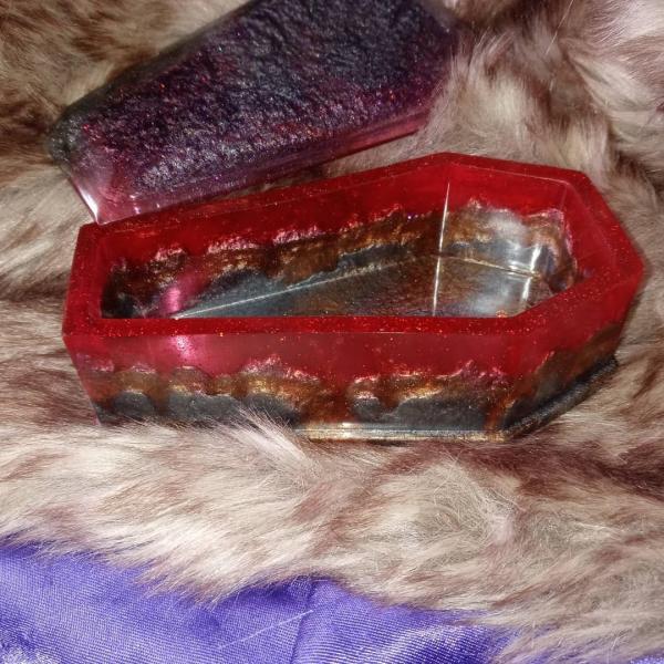 Lava Coffin Trinket Jewelry Box Resin