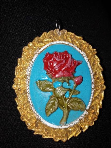 Rose Cameo Pendant. Custom Colors.