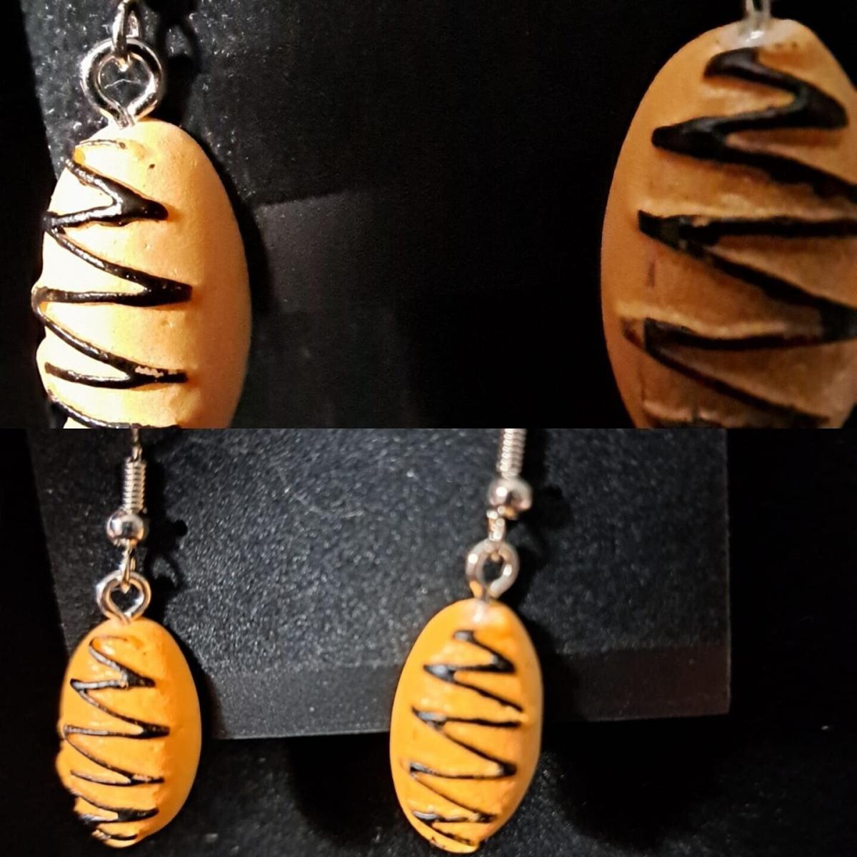 Bread with Chocolate Jewelry Only one available. Earrings, Necklace or Keyring picture